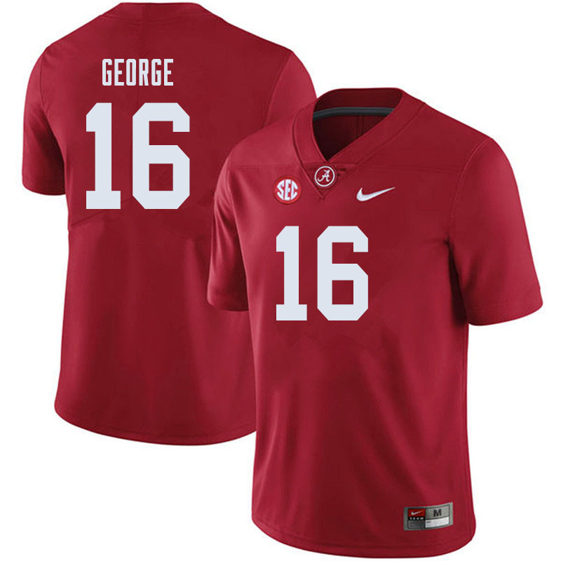 Men #16 Jayden George Alabama Crimson Tide College Football Jerseys Sale-Crimson